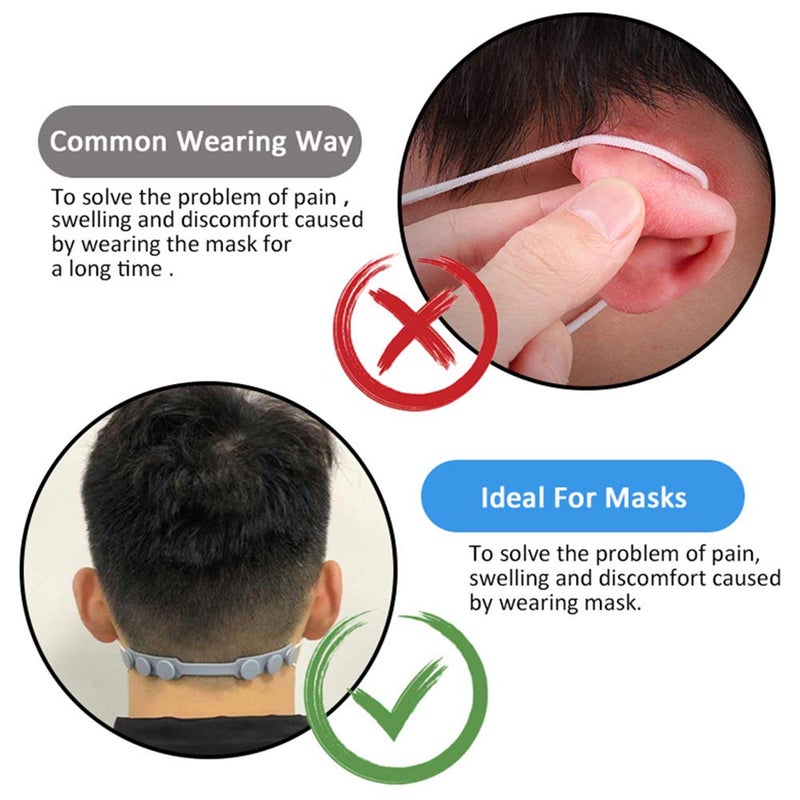 EVGLOW 4 Pcs Mask Strap Extender, Anti-Tightening Mask Holder Hook Ear Strap Accessories Ear Grips Extension Mask Buckle Ear Pain Relieved Four Colours - Image 2
