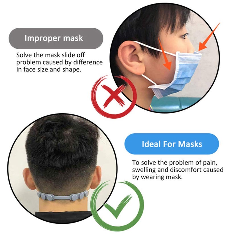 EVGLOW 4 Pcs Mask Strap Extender, Anti-Tightening Mask Holder Hook Ear Strap Accessories Ear Grips Extension Mask Buckle Ear Pain Relieved Four Colours - Image 3