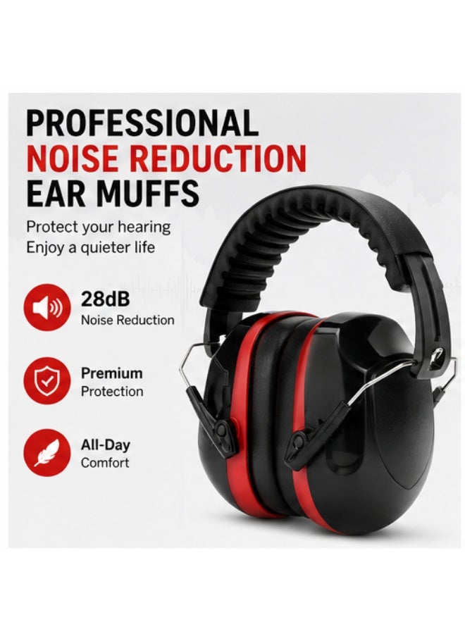 M MIAOYAN Professional noise-canceling earmuffs with 28dB noise reduction, suitable for shooting, construction, woodworking, learning, travel, autistic patients and people with sensory impairments. Adjustable and foldable, suitable for adults and children. - Image 1