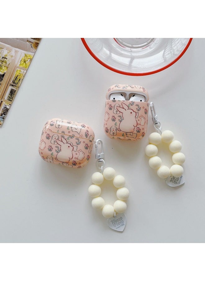 Generic - Suitable For AirPods 4 Earphone Set Creative Cartoon Shell For Apple1/2/pro2 Wireless Bluetooth Protective Cover Pendant-Color:Silicone Soft Shell + Pendant-flower Field-Model:Airpods 4 (protective Case) - Image 1