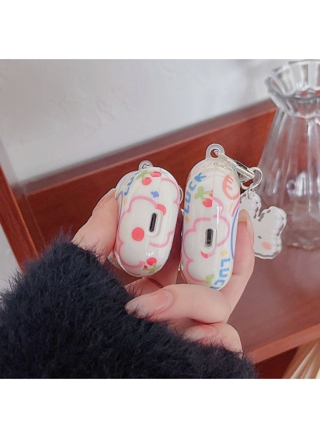 Generic - Suitable For AirPods 4 Earphone Set Creative Cartoon Shell For Apple1/2/pro2 Wireless Bluetooth Protective Cover Pendant-Color:Silicone Soft Shell + Pendant-flower Field-Model:Airpods 4 (protective Case) - Image 1