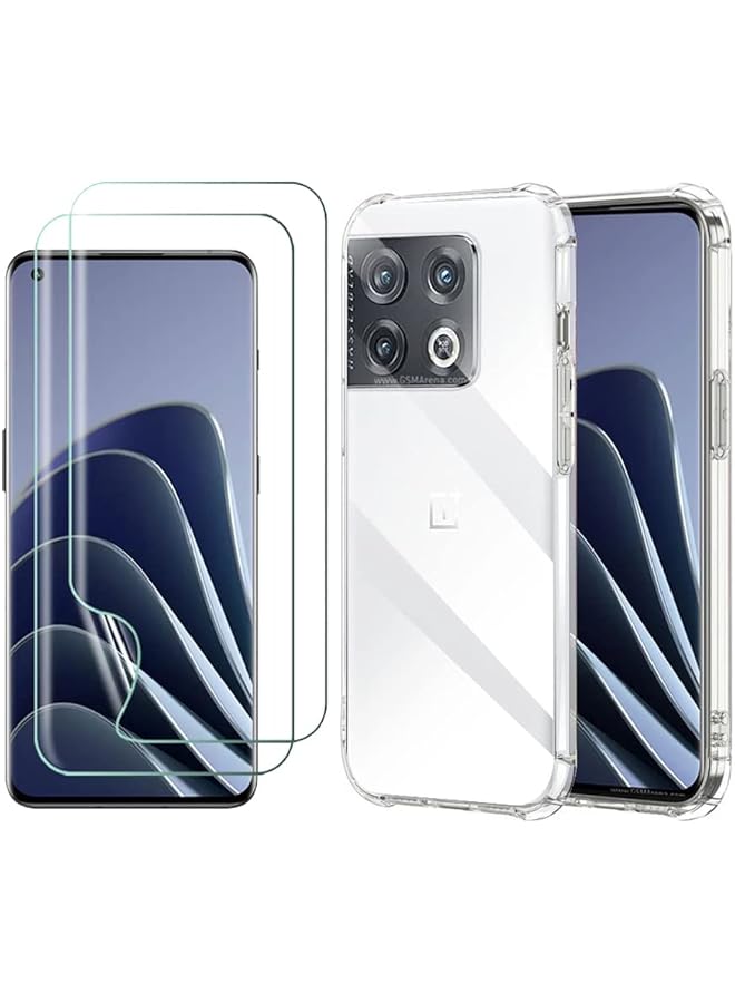 إيروريكس متوافق مع Oneplus 10 Pro Case Cover 5G واقي شاشة 1 Plus 2 قطعة غشاء واقٍ محب للماء غطاء شفاف مقاوم للصدمات عالي الجودة بدون فقاعات - Image 1