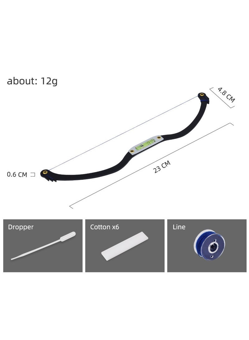 Goolsky أداة رسم الحواجب مع مستوى فقاعي مجموعة أدوات رسم الحواجب مع قوس بخيط أداة رسم قوس الحواجب بخيط رسم للحواجب المشكّلة مكياج دائم تاتو (أسود) - Image 3