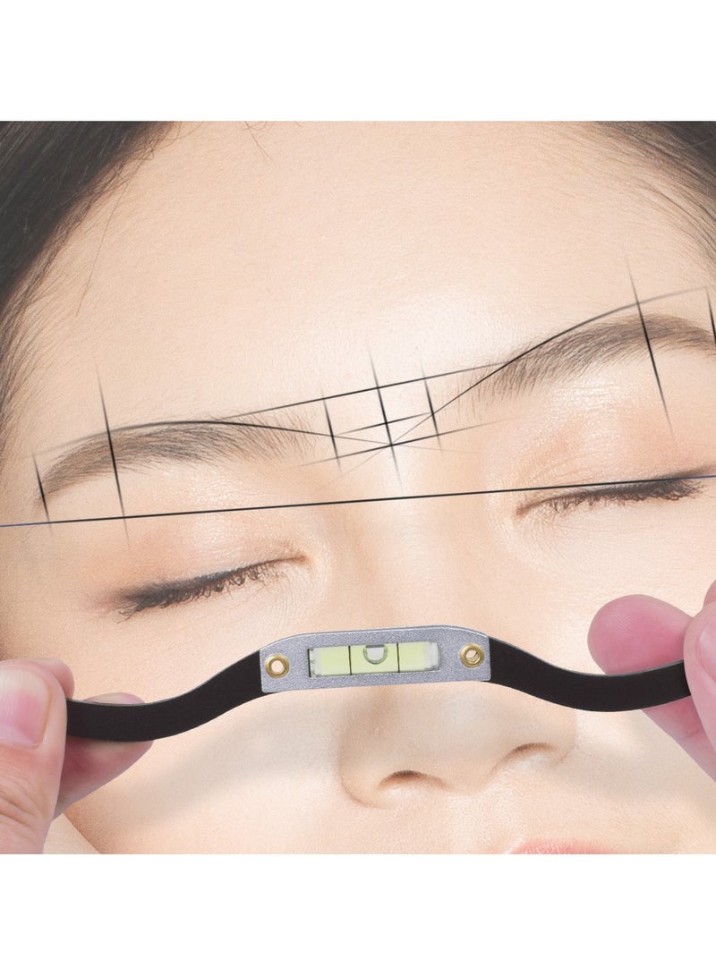 Goolsky أداة رسم الحواجب مع مستوى فقاعي مجموعة أدوات رسم الحواجب مع قوس بخيط أداة رسم قوس الحواجب بخيط رسم للحواجب المشكّلة مكياج دائم تاتو (أسود) - Image 2