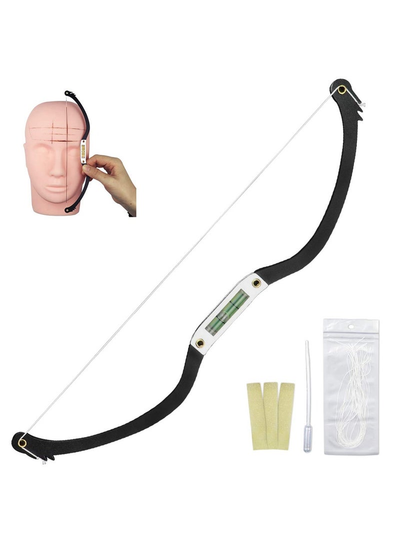 Goolsky أداة رسم الحواجب مع مستوى فقاعي مجموعة أدوات رسم الحواجب مع قوس بخيط أداة رسم قوس الحواجب بخيط رسم للحواجب المشكّلة مكياج دائم تاتو (أسود) - Image 1