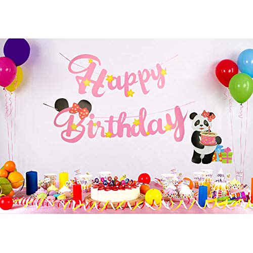 Chocozone Birthday Decorations Items for Girls - Big Panda Style Happy Birthday Banner Party Propz for Girls Birthday Party - Image 1