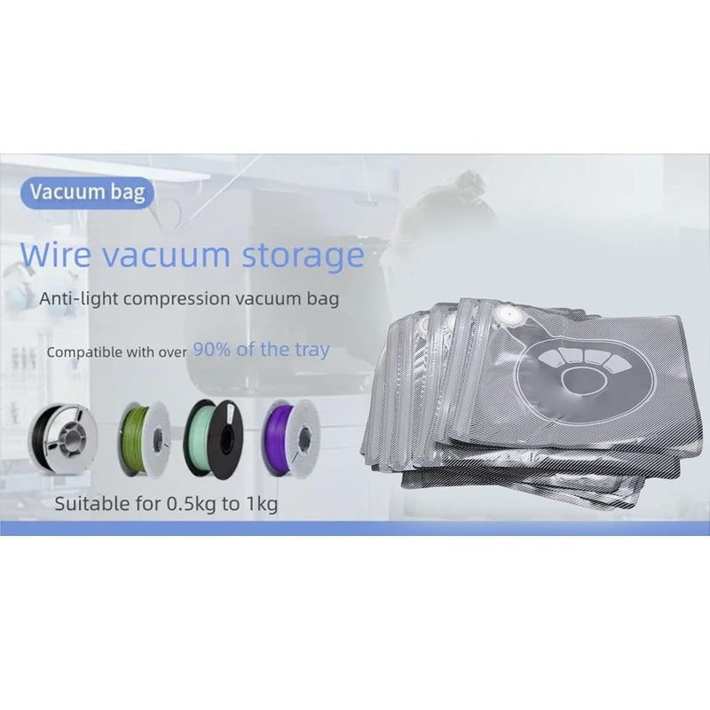 Hilitand 10Pcs 3D Filament Storage Bags, Light Blocking Vacuum Sealed Refill Bags 12.6 x 13.4in for 0.5-1KG Spools, for PLA PETG TPU 1.75mm 2.85mm 3mm Consumables - Image 3