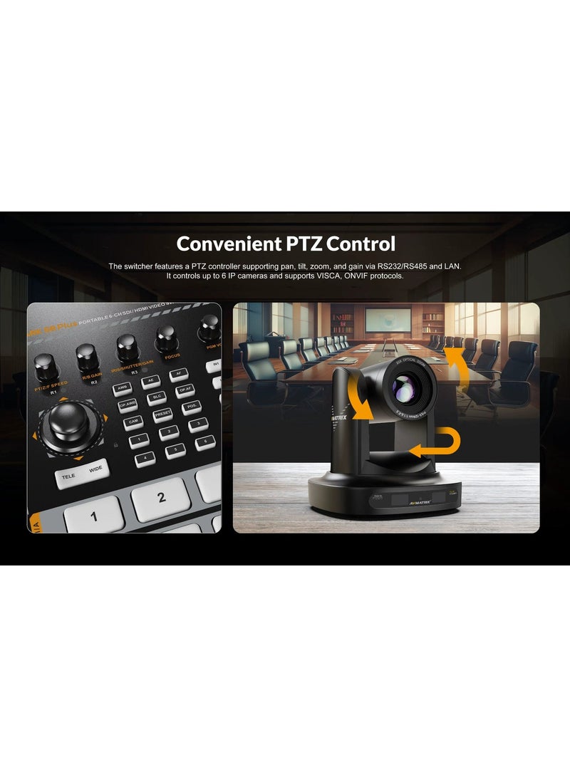 AVMATRIX SHARK S6 PLUS 17.3″ 6CH SDI/ HDMI Portable Video Switcher - Image 5