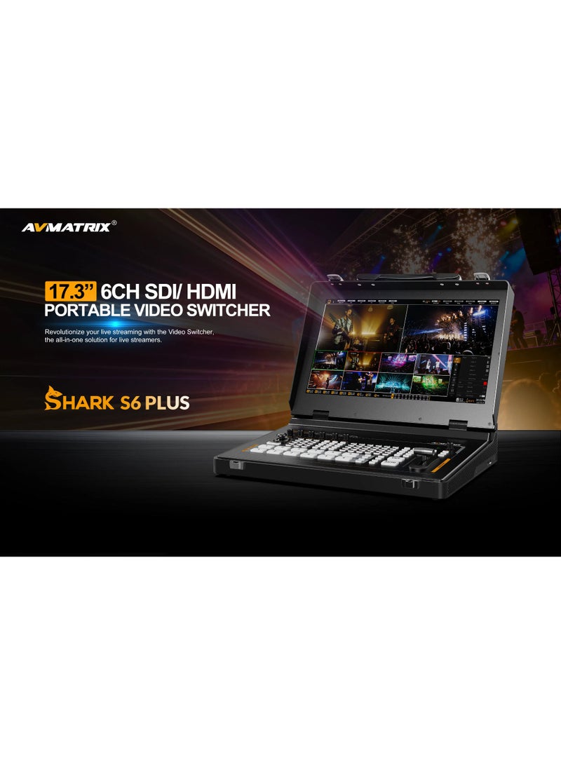 AVMATRIX SHARK S6 PLUS 17.3″ 6CH SDI/ HDMI Portable Video Switcher - Image 2