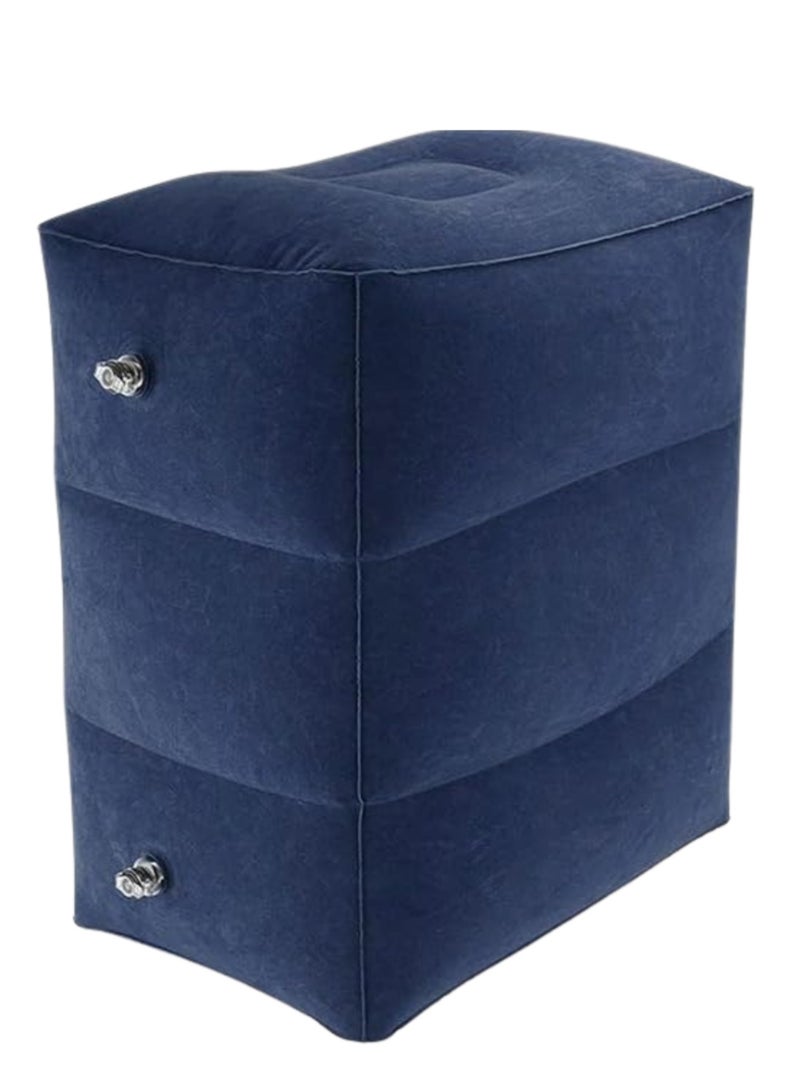 ECVV ECVV Inflatable Travel Foot Rest Pillow Adjustable Three Layers Height Pillow Kids Leg Rest Stool Airplane Travel Essentials Great for Bus Car Train - Image 2