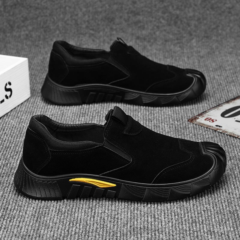 Labor protection shoes mens new one-pedal construction site work not tired feet leisure sports mountaineering work work soft bottom fashionable shoes Black - Image 1