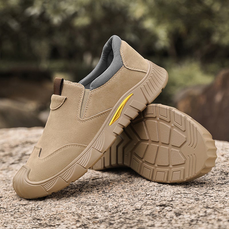 Labor protection shoes mens new one-pedal construction site work not tired feet leisure sports mountaineering work work soft bottom fashionable shoes Black - Image 5