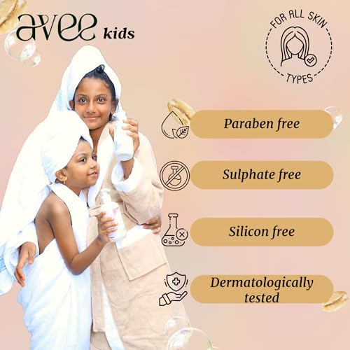 Avee Kids Body care for 5 to 12 Years | Moisturizing Body Wash & Nourishing Lotion | For soft & Glowing skin | Oats, Vitamins B5 & E, Shea & Cocoa Butter | No Parabens & Sulphates (Pack of 2) - Image 3