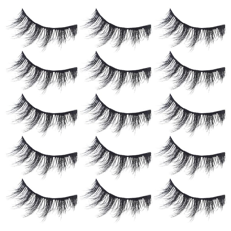 TIDTALEO 20 Pairs Multilayer Synthetic Eyelash Set, Handmade Colored Soft Dense Lash Strips for Natural Makeup Look and Eye Enhancement - Image 1