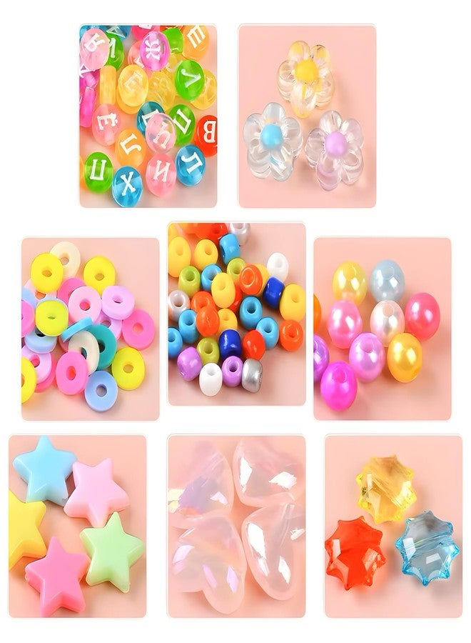 ويش كي مجموعة ويشكي لصنع المجوهرات للأطفال، متعددة الألوان، لصنع الأساور والقلائد وربطات الشعر والخواتم، مجموعة أدوات حرفية للبنات، مقص، خيط، تعليقات، حقيبة تخزين، ألعاب للبنات من 7 إلى 14 سنة، مجموعة خرز - Image 2