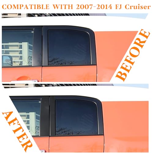 Bilisin Door Window Pillar Posts Trim Kit Compatible with Toyota FJ Cruiser 2007-2014 Exterior Accessories, 4PCS Glossy Black Anti Scratched Center B Pillar Molding Cover Stickers - Image 3