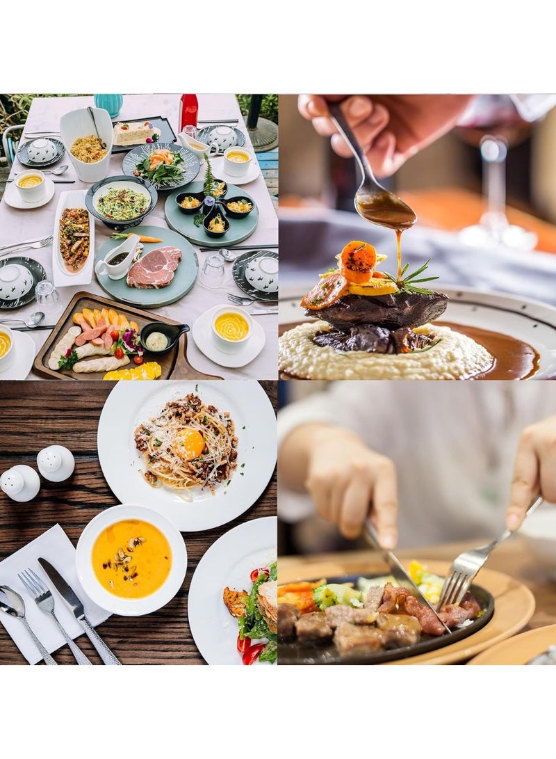 هويتك مجموعة أدوات مائدة فاخرة من الفولاذ المقاوم للصدأ مكونة من 24 قطعة من الملاعق والشوك والسكاكين، باللون الفضي - Image 5