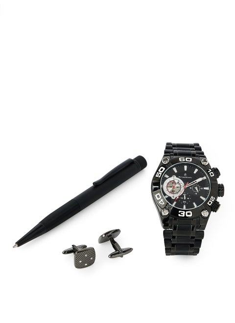 Gift Set Watch, Pen And Cufflinks MC13331010084B - 45.8mm - Black