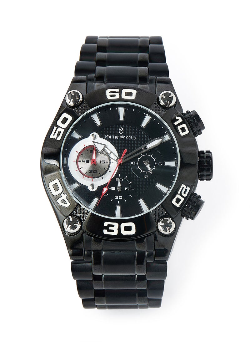 Philippe Moraly of Switzerland - Gift Set Watch, Pen And Cufflinks MC13331010084B - 45.8mm - Black - Image 1
