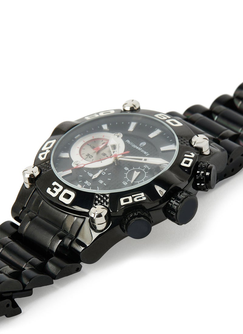 Philippe Moraly of Switzerland - Gift Set Watch, Pen And Cufflinks MC13331010084B - 45.8mm - Black - Image 1