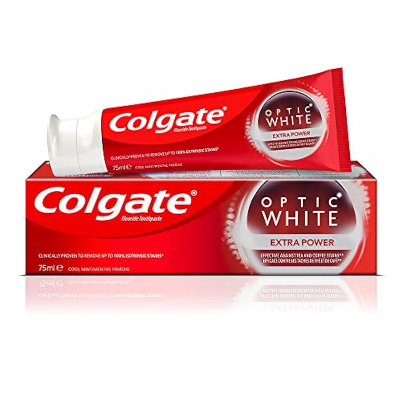 Colgate Optic White Extra Power Whitening Toothpaste, 75ml - Image 1