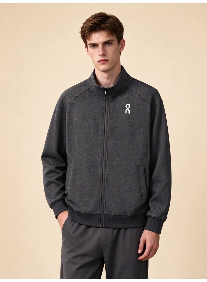 On Running Unisex Stand Collar Full-Zip Jacket, Dark Grey - Image 2