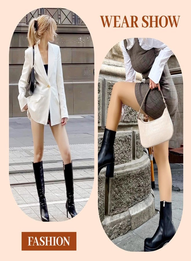 Aaronano 2 Pairs T-Crotch Rip Resistant High Waist Pantyhose with Reinforced Toes, 10 Denier Ultra Thin Sheer Tights for Women Natural Skin - Image 5