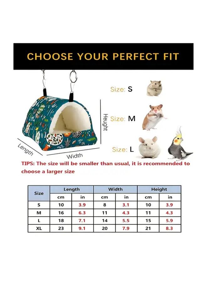 عش الحيوانات الأليف الشتوي الدافئ بسلسلة معلقة من الفرو الناعم سرير حيوانات صغيرة موديل L للهامستر والطيور - Image 1