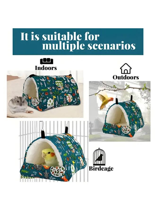 عش الحيوانات الأليف الشتوي الدافئ بسلسلة معلقة من الفرو الناعم سرير حيوانات صغيرة موديل L للهامستر والطيور - Image 3