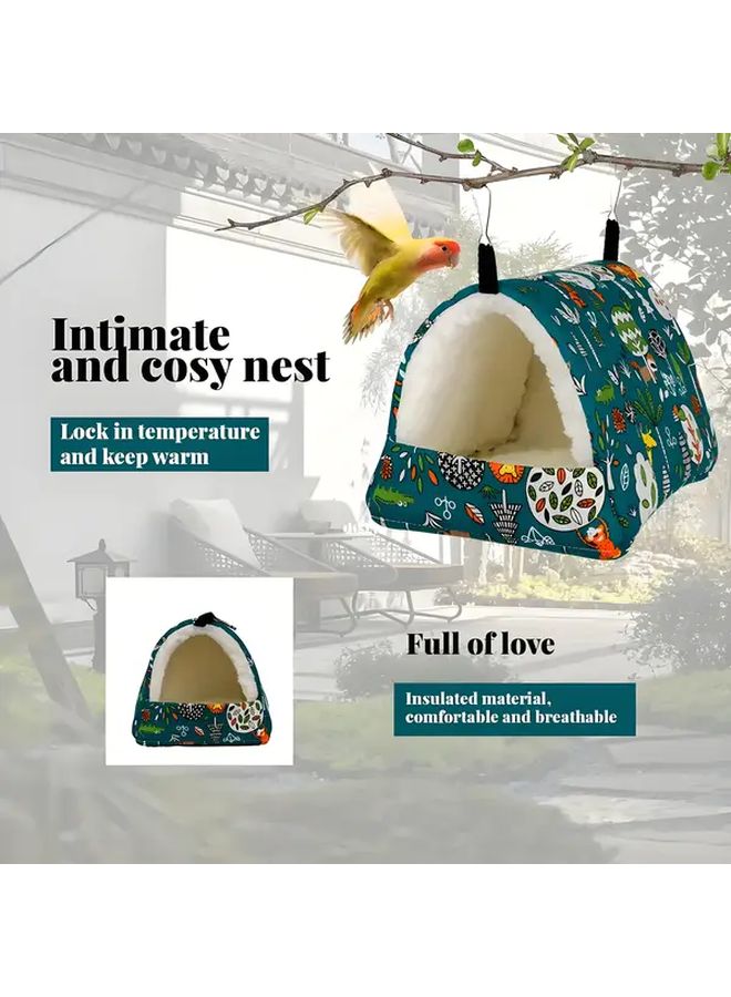 عش الحيوانات الأليف الشتوي الدافئ بسلسلة معلقة من الفرو الناعم سرير حيوانات صغيرة موديل L للهامستر والطيور - Image 5