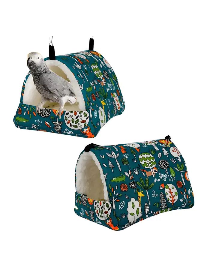 عش الحيوانات الأليف الشتوي الدافئ بسلسلة معلقة من الفرو الناعم سرير حيوانات صغيرة موديل L للهامستر والطيور - Image 2