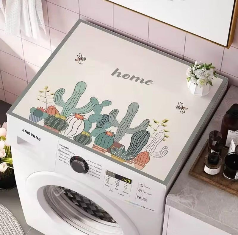 Home-Cloud Homecloud Non-Slip Washing Machine Mat – Durable Waterproof Protective Cover for Washer & Dryer, Dust-Resistant Mat Ideal for Laundry Room & Kitchen Appliances | 60x60 cm (Green) - Image 1