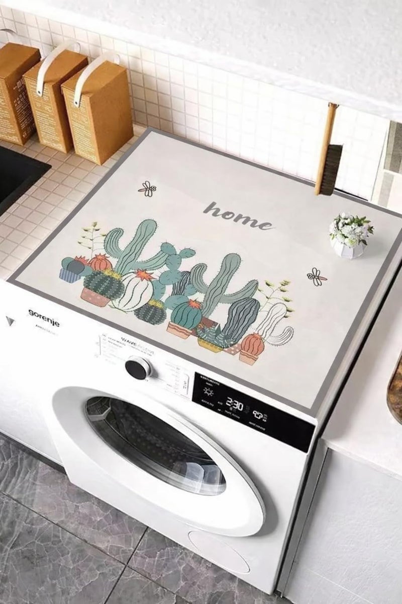 Home-Cloud Homecloud Non-Slip Washing Machine Mat – Durable Waterproof Protective Cover for Washer & Dryer, Dust-Resistant Mat Ideal for Laundry Room & Kitchen Appliances | 60x60 cm (Green) - Image 2