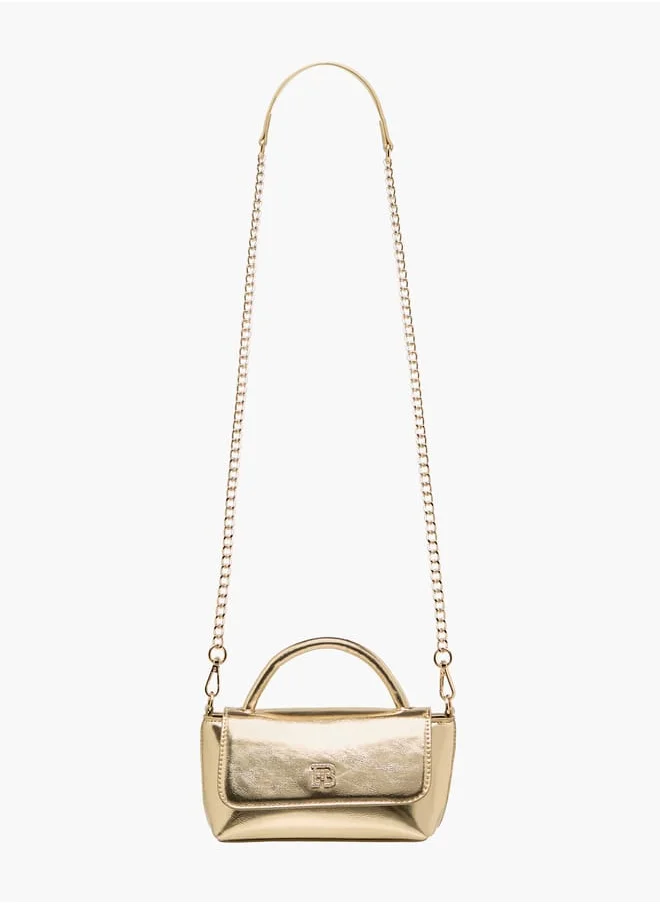 فلورا بيلا من شو إكسبرس Women's Metallic Satchel Bag with Handle and Chain Strap