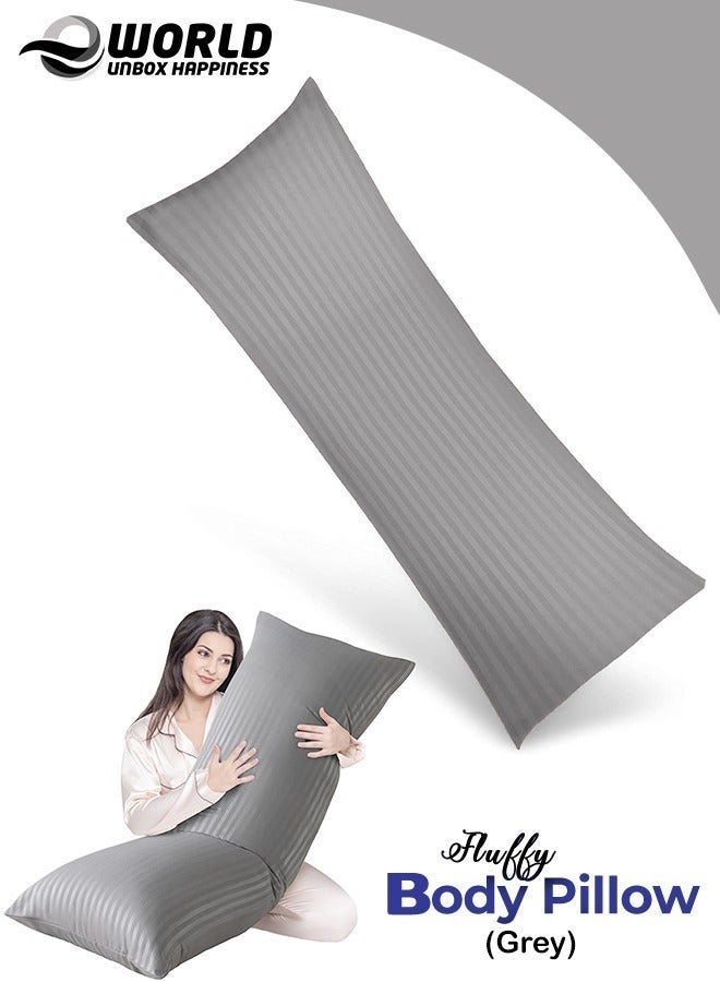 Eworld Premium Full Body Pillow for Adults, Ultra-Smooth Polyester Fiber, Breathable & Ideal for Side Sleepers, with Ultra-Soft Cotton Cover, Available in Multiple Colors, 120x45 cm - Image 2