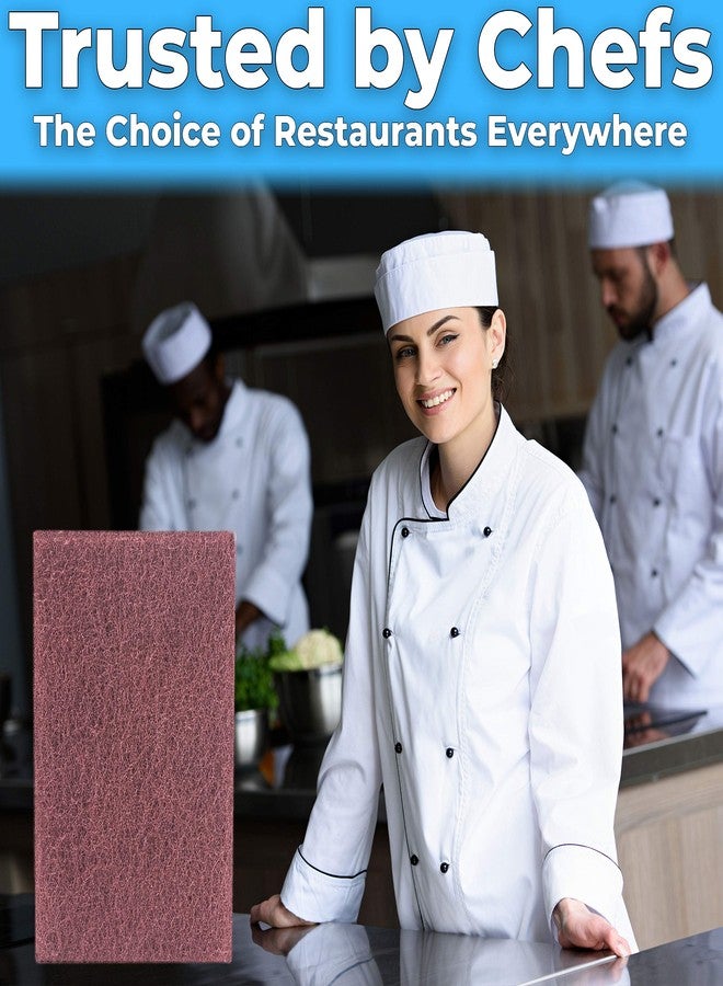 Mop Mob Heavy Duty XL Red Scouring Pads. 6x9 in 5 Pack of Scrubber Tools for Cleaning Stainless Steel Pots, Pans, Grills and Griddles. Extra Large Pad for Outdoor Use on Railings and Tiles. - Image 2