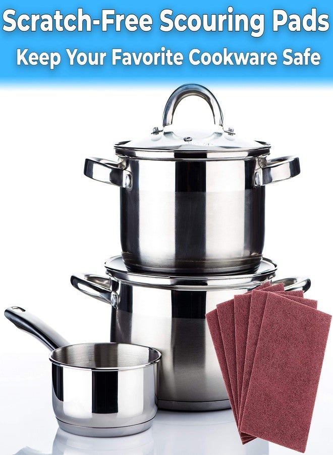 Mop Mob Heavy Duty XL Red Scouring Pads. 6x9 in 5 Pack of Scrubber Tools for Cleaning Stainless Steel Pots, Pans, Grills and Griddles. Extra Large Pad for Outdoor Use on Railings and Tiles. - Image 3