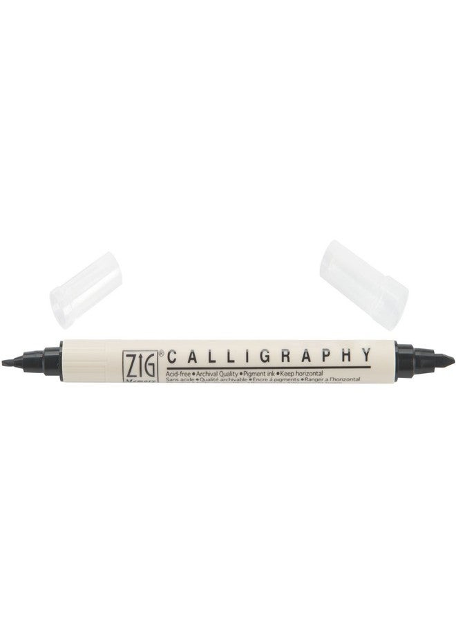 6 Pack ZIG Memory System Calligraphy Dual-Tip Marker-Pure Black MS3400-010