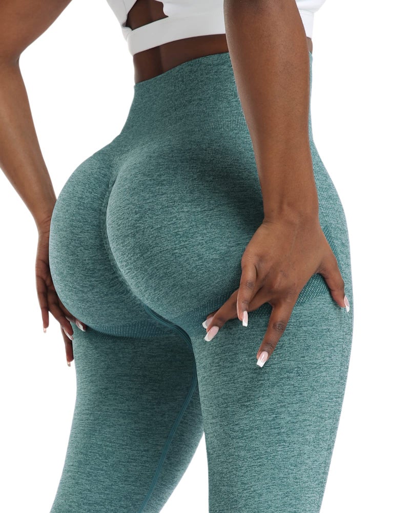 NORMOV 4 Piece Butt Lifting Workout Leggings for Women, Seamless Gym Scrunch Booty Lifting Sets(Black/Blue/Grey/Forest Green, XL) - Image 2