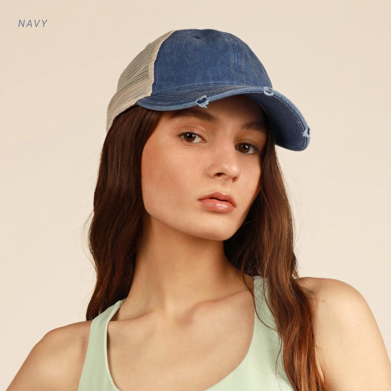 CHOK.LIDS Everyday Premium Washed Trucker Hat Unstructured Distressed Pigment Dyed Cap Adjustable Outdoor Headwear (Charcoal) - Image 4