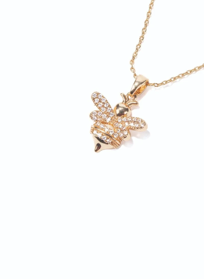 AMICA Lucky Bee Embellished Necklace
