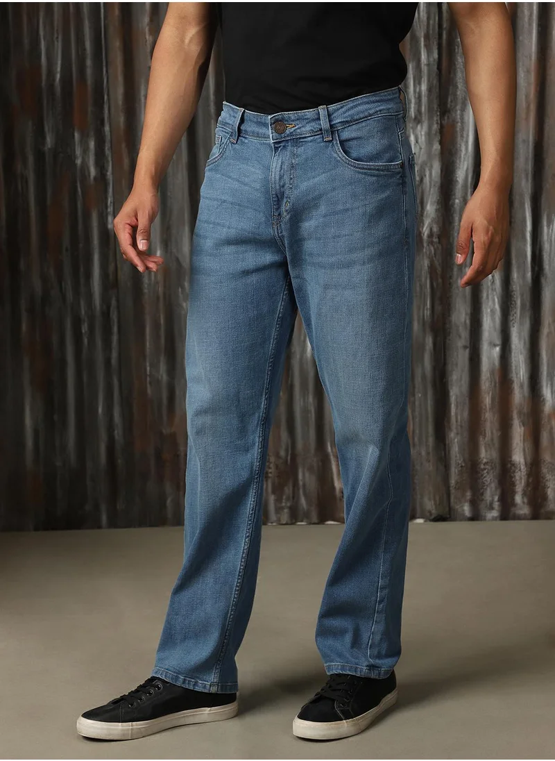 هاي ستار Men's Indigo 100% Cotton Distressed Jeans
