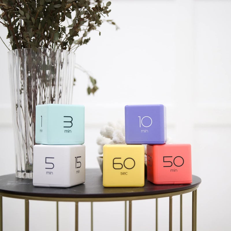 mooas Cube Timer (Violet), Flip Timer Gravity Sensor, Time Management, Productivity Timer Cube Timers Kids ADHD Timer Workout Timer Game Classroom 5, 10, 20, 30 min Timer Setting - Image 5