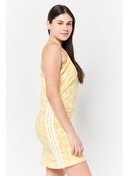 adidas Originals Women Sportswear Fit Sleeveless Outdoor Tight Dress, Yellow  - Image 3