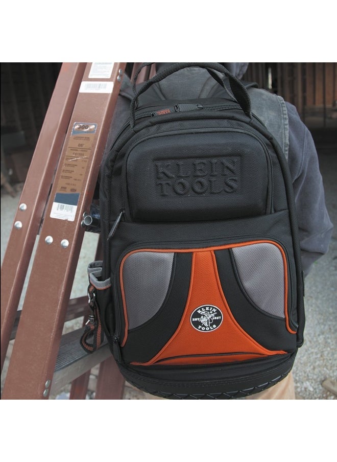 Klein Tools 55421Bp-14 Tool Bag Backpack  Heavy Duty Tradesman Pro Tool Organizer Tool Carrier With 39 Pockets And Molded Base  - Image 2