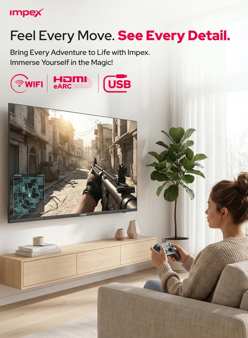 Impex 50 Inch Full HD QLED Smart TV – (1920x1080) Screen Resolution, Quad-Core, Frameless Television, TV Casting, 3 HDMI, 2 USB, RJ45, 176° Viewing Angle, Smart Energy Saving, A+ Zero Bright Dot, Television With 2 Year Warranty - Gloria50Q Black Gloria50Q Black - Image 5
