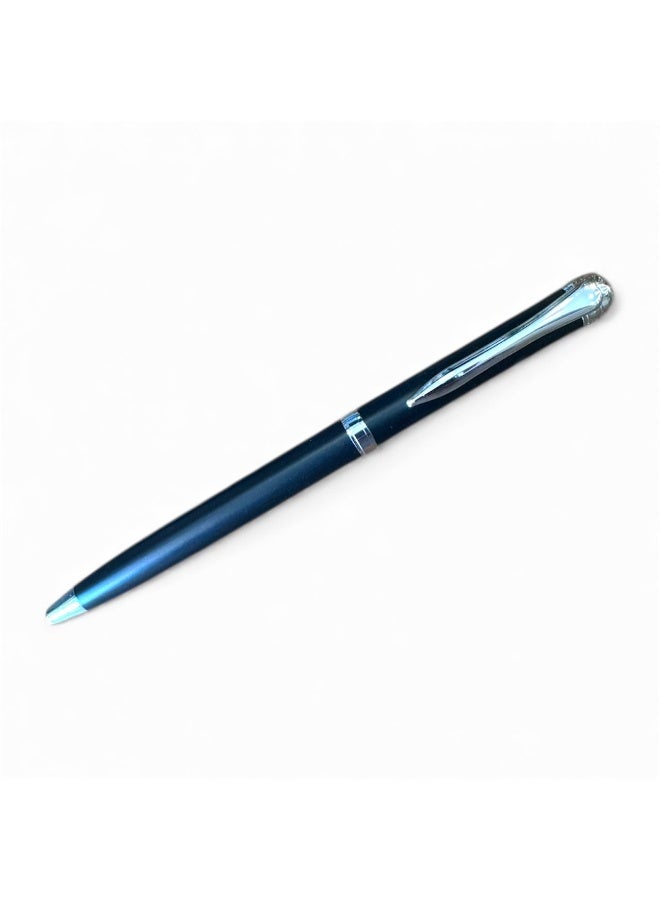 ركس بكج أقلام فاخرة لون اسود و سلفر و ابيض جودة عالية وأداء سلس حبر جاف ازرق 12 قلم  69519 - Image 2