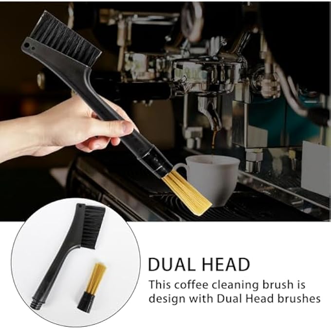 rayihni Black Coffee Grinder Brush  Dual Head Coffee Machine Cleaning Brush For Espresso Grinder Barista Tools Home  Coffee Shop Us - Image 3