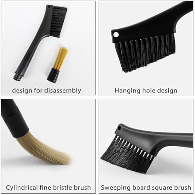rayihni Black Coffee Grinder Brush  Dual Head Coffee Machine Cleaning Brush For Espresso Grinder Barista Tools Home  Coffee Shop Us - Image 4