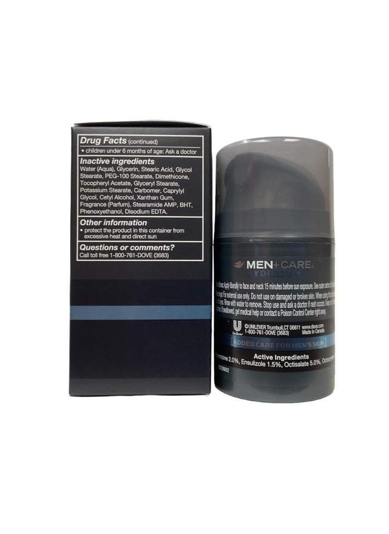 Dove Dove Men+Care Hydrate + SPF 15 Sunscreen Face Lotion - 1.69 Oz (Pack of 3)  - Image 2
